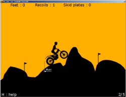 Lou on the Gasbullet Tacos trial motorbike, black and white mode